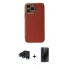 MARSİLYAN™- iPhone 15 Pro Max Kılıf Yankı Serisi - Siyah 3D Antistatik Hayalet Cam Ekran Koruyucu + Raze Metal Kamera Lens - LT