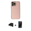 MARSİLYAN™- iPhone 15 Pro Max Kılıf Yankı Serisi - Siyah 3D Antistatik Hayalet Cam Ekran Koruyucu + Raze Metal Kamera Lens - SH