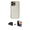 MARSİLYAN™- iPhone 15 Pro Max Kılıf Yankı Serisi - Siyah 3D Antistatik Mat Seramik Nano Ekran Koruyucu + Raze Metal Kamera Lens - LT