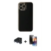 MARSİLYAN™- iPhone 15 Pro Max Kılıf Yankı Serisi - Siyah 3D Antistatik Mat Seramik Nano Ekran Koruyucu + Raze Metal Kamera Lens - LT