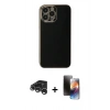MARSİLYAN™- iPhone 15 Pro Max Kılıf Yankı Serisi - Siyah 3D Antistatik Mat Seramik Nano Ekran Koruyucu + Raze Metal Kamera Lens - GS