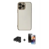 MARSİLYAN™- iPhone 15 Pro Max Kılıf Yankı Serisi - Siyah 3D Antistatik Mat Seramik Nano Ekran Koruyucu + Raze Metal Kamera Lens - TMGI
