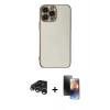 MARSİLYAN™- iPhone 15 Pro Max Kılıf Yankı Serisi - Siyah 3D Antistatik Mat Seramik Nano Ekran Koruyucu + Raze Metal Kamera Lens - GS