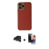 MARSİLYAN™- iPhone 15 Pro Max Kılıf Yankı Serisi - Siyah 3D Antistatik Mat Seramik Nano Ekran Koruyucu + Raze Metal Kamera Lens - GS