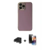 MARSİLYAN™- iPhone 15 Pro Max Kılıf Yankı Serisi - Siyah 3D Antistatik Mat Seramik Nano Ekran Koruyucu + Raze Metal Kamera Lens - TMGI