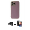 MARSİLYAN™- iPhone 15 Pro Max Kılıf Yankı Serisi - Siyah 3D Antistatik Mat Seramik Nano Ekran Koruyucu + Raze Metal Kamera Lens - GS
