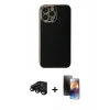 MARSİLYAN™- iPhone 15 Pro Max Kılıf Yankı Serisi - Siyah 3D Antistatik Mat Seramik Nano Ekran Koruyucu + Raze Metal Kamera Lens - SH