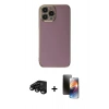 MARSİLYAN™- iPhone 15 Pro Max Kılıf Yankı Serisi - Siyah 3D Antistatik Mat Seramik Nano Ekran Koruyucu + Raze Metal Kamera Lens - SH