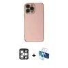 MARSİLYAN™- iPhone 15 Pro Max Kılıf Yankı Serisi - Siyah 3D Antistatik Seramik Nano Ekran Koruyucu + Gümüş PVD Metal Kamera Lens