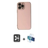 MARSİLYAN™- iPhone 15 Pro Max Kılıf Yankı Serisi - Siyah 3D Antistatik Seramik Nano Ekran Koruyucu + PVD Metal Kamera Lens - SH