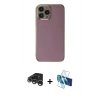 MARSİLYAN™- iPhone 15 Pro Max Kılıf Yankı Serisi - Siyah 3D Antistatik Seramik Nano Ekran Koruyucu + Raze Metal Kamera Lens - GS