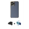MARSİLYAN™- iPhone 15 Pro Max Kılıf Yankı Serisi - Siyah 3D Antistatik Seramik Nano Ekran Koruyucu + Raze Metal Kamera Lens - TMGI