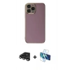 MARSİLYAN™- iPhone 15 Pro Max Kılıf Yankı Serisi - Siyah 3D Antistatik Seramik Nano Ekran Koruyucu + Raze Metal Kamera Lens - TMGI