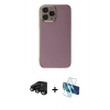 MARSİLYAN™- iPhone 15 Pro Max Kılıf Yankı Serisi - Siyah 3D Antistatik Seramik Nano Ekran Koruyucu + Raze Metal Kamera Lens - SH