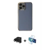 MARSİLYAN™- iPhone 15 Pro Max Kılıf Yankı Serisi - Siyah 3D Antistatik Seramik Nano Ekran Koruyucu + Raze Metal Kamera Lens - SH