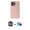 MARSİLYAN™- iPhone 15 Pro Max Kılıf Yankı Serisi - Siyah 3D Antistatik Seramik Nano Ekran Koruyucu + PVD Metal Kamera Lens - TU