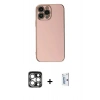 MARSİLYAN™- iPhone 15 Pro Max Kılıf Yankı Serisi - Siyah Bilvis 0.18mm Plus Cam Ekran Koruyucu + Gümüş PVD Metal Kamera Lens