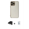 MARSİLYAN™- iPhone 15 Pro Max Kılıf Yankı Serisi - Siyah Bilvis 0.18mm Plus Cam Ekran Koruyucu + Raze Metal Kamera Lens - GS