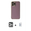 MARSİLYAN™- iPhone 15 Pro Max Kılıf Yankı Serisi - Siyah Bilvis 0.18mm Plus Cam Ekran Koruyucu + PVD Metal Kamera Lens - LT