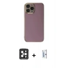 MARSİLYAN™- iPhone 15 Pro Max Kılıf Yankı Serisi - Siyah Bilvis 0.18mm Plus Cam Ekran Koruyucu + PVD Metal Kamera Lens - SH