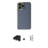 MARSİLYAN™- iPhone 15 Pro Max Kılıf Yankı Serisi - Siyah Bilvis 0.18mm Plus Cam Ekran Koruyucu + Raze Metal Kamera Lens - LT