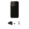 MARSİLYAN™- iPhone 15 Pro Max Kılıf Yankı Serisi - Siyah Bilvis 0.18mm Plus Cam Ekran Koruyucu + Raze Metal Kamera Lens - SH