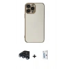 MARSİLYAN™- iPhone 15 Pro Max Kılıf Yankı Serisi - Siyah Bilvis 0.18mm Plus Cam Ekran Koruyucu + Raze Metal Kamera Lens - LT