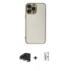 MARSİLYAN™- iPhone 15 Pro Max Kılıf Yankı Serisi - Siyah Bilvis 0.18mm Plus Cam Ekran Koruyucu + Raze Metal Kamera Lens - TMGI