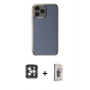 MARSİLYAN™- iPhone 15 Pro Max Kılıf Yankı Serisi - Siyah Bilvis 3D Cam Ekran Koruyucu + PVD Metal Kamera Lens - GI