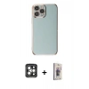 MARSİLYAN™- iPhone 15 Pro Max Kılıf Yankı Serisi - Siyah Bilvis 3D Cam Ekran Koruyucu + PVD Metal Kamera Lens - GI