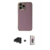MARSİLYAN™- iPhone 15 Pro Max Kılıf Yankı Serisi - Siyah Bilvis 3D Cam Ekran Koruyucu + Raze Metal Kamera Lens - TMGI