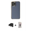 MARSİLYAN™- iPhone 15 Pro Max Kılıf Yankı Serisi - Siyah Bilvis 3D Cam Ekran Koruyucu + Raze Metal Kamera Lens - TMGI