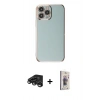MARSİLYAN™- iPhone 15 Pro Max Kılıf Yankı Serisi - Siyah Bilvis 3D Cam Ekran Koruyucu + Raze Metal Kamera Lens - TMGI