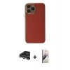 MARSİLYAN™- iPhone 15 Pro Max Kılıf Yankı Serisi - Siyah Bilvis 3D Mat Cam Ekran Koruyucu + Raze Metal Kamera Lens - GS