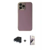 MARSİLYAN™- iPhone 15 Pro Max Kılıf Yankı Serisi - Siyah Bilvis 3D Mat Cam Ekran Koruyucu + Lacivert Raze Metal Kamera Lens