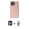 MARSİLYAN™- iPhone 15 Pro Max Kılıf Yankı Serisi - Siyah Bilvis 3D Mat Cam Ekran Koruyucu + PVD Metal Kamera Lens - TU