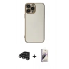 MARSİLYAN™- iPhone 15 Pro Max Kılıf Yankı Serisi - Siyah Bilvis 3D Mat Cam Ekran Koruyucu + Raze Metal Kamera Lens - TMGI