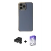 MARSİLYAN™- iPhone 15 Pro Max Kılıf Yankı Serisi - Siyah Bilvis 5in1 3D Magic Cam Ekran Koruyucu + Gümüş Raze Metal Kamera Lens
