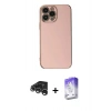 MARSİLYAN™- iPhone 15 Pro Max Kılıf Yankı Serisi - Siyah Bilvis 5in1 3D Magic Cam Ekran Koruyucu + Gümüş Raze Metal Kamera Lens