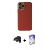 MARSİLYAN™- iPhone 15 Pro Max Kılıf Yankı Serisi - Siyah Bilvis 5in1 3D Magic Cam Ekran Koruyucu + Gümüş Raze Metal Kamera Lens