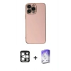 MARSİLYAN™- iPhone 15 Pro Max Kılıf Yankı Serisi - Siyah Bilvis 5in1 3D Magic Cam Ekran Koruyucu + PVD Metal Kamera Lens - GS