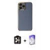 MARSİLYAN™- iPhone 15 Pro Max Kılıf Yankı Serisi - Siyah Bilvis 5in1 3D Magic Cam Ekran Koruyucu + PVD Metal Kamera Lens - TU
