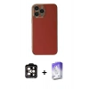 MARSİLYAN™- iPhone 15 Pro Max Kılıf Yankı Serisi - Siyah Bilvis 5in1 3D Magic Cam Ekran Koruyucu + PVD Metal Kamera Lens - TU