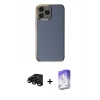 MARSİLYAN™- iPhone 15 Pro Max Kılıf Yankı Serisi - Siyah Bilvis 5in1 3D Magic Cam Ekran Koruyucu + Raze Metal Kamera Lens - SH