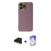 MARSİLYAN™- iPhone 15 Pro Max Kılıf Yankı Serisi - Siyah Bilvis 5in1 3D Magic Cam Ekran Koruyucu + Raze Metal Kamera Lens - SH