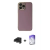 MARSİLYAN™- iPhone 15 Pro Max Kılıf Yankı Serisi - Siyah Bilvis 5in1 3D Magic Cam Ekran Koruyucu + Raze Metal Kamera Lens - TMGI