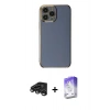 MARSİLYAN™- iPhone 15 Pro Max Kılıf Yankı Serisi - Siyah Bilvis 5in1 3D Magic Cam Ekran Koruyucu + Raze Metal Kamera Lens - TMGI