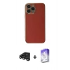 MARSİLYAN™- iPhone 15 Pro Max Kılıf Yankı Serisi - Siyah Bilvis 5in1 3D Magic Cam Ekran Koruyucu + Raze Metal Kamera Lens - TMGI