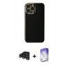 MARSİLYAN™- iPhone 15 Pro Max Kılıf Yankı Serisi - Siyah Bilvis 5in1 3D Magic Cam Ekran Koruyucu + Raze Metal Kamera Lens - TMGI