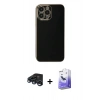MARSİLYAN™- iPhone 15 Pro Max Kılıf Yankı Serisi - Siyah Bilvis 5in1 5D Magic Hayalet Cam Ekran Koruyucu + Raze Metal Kamera Lens - LT